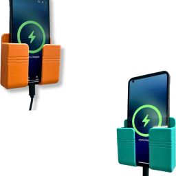 thekiteco. Pack of 2 - Green & Orange Wall Mounted Mobile Holder Storage Case for Remote Mobile Holder-15