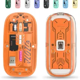 RKMAX Transparent Mouse Bluetooth 5.2 & 2.4G, Rechargeable Type C, RGB Wireless Mouce Wireless Ambidextrous Optical Gaming Mouse with Bluetooth image 4
