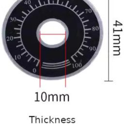 budhan products inc 3 Pcs of 0-100 Dial Face Plates for Rheostat-Variable Transformer, Potentiometer Hole Gauge image 2