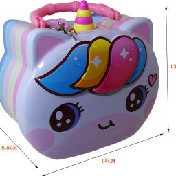 Beautiful Pony/Unicorn cartoon winking coin Bank with Lock And Keys|Designer Piggy bank|Money Bank|Gullak|Best return Gift|Suitable for both Boys and Girls Coin Bank-image-43