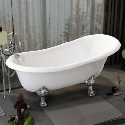 Bathtub For Bathroom/Bath Tub For Adults/Deep Soaker Bathtub with Overflow,Popup and Drain Pipe (BSM-404, White, 1700mm) Drop-in Bathtub-14