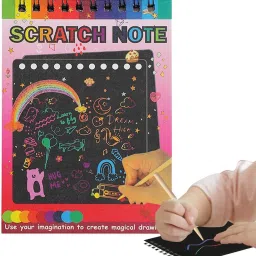 Scratch Magic Space Astronaut Book 8 Page Paper Notes Scratch Art Activity_1 Pcs Theme,Scrapbook Kit-image-8