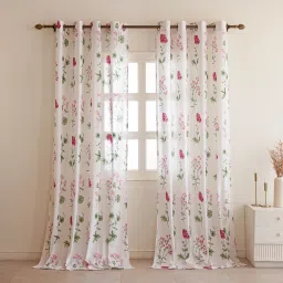 152 cm (5 ft) Cotton Transparent Window Curtain (Pack Of 2)-0