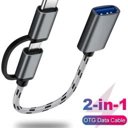 Foxne Point 2 in 1 USB Type C/Micro usb OTG Cable 2 in 1 USB Type C/Micro usb OTG Cable USB Hub-image-16