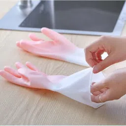 Rubber Dishwashing Kitchen Platform Pet Care Scrubbing Cloth Glove B-37 Wet and Dry Glove-image-70
