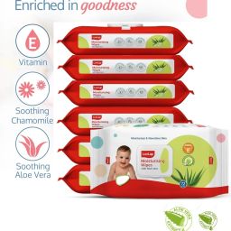 Moisturizing Soft Cleansing Baby Wet Wipes with Aloe Vera extract - Pack of 7-image-0