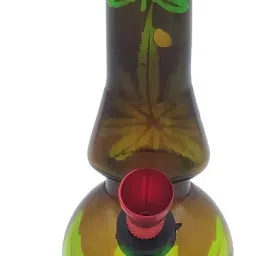 8 Inch New Leaf Print Green Acrylic Water Pipe Beer Bong Funnel-image-7