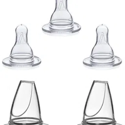 Premium Silicone Nipple (Pack of 3) with Training Sipper Spout (Pack of 2) Variable Flow Nipple-30