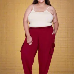 white moon Women Solid Maroon Track Pants-picture-13