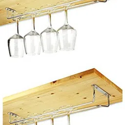 Stainless Steel Wine Glass Rack (Pack of 2) | Wine Glass Holder | Wine Rack For Pub And Club Size (15.5 Inch) Stainless Steel Wine Rack-image-12