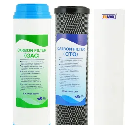 10 Inch CTO GAC PP Spun Carbon Filter Set for RO Water Purifier - 3 Pcs Solid Filter Cartridge-11