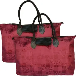 Multiuses Check Print Rexine Shopping Bags/Grocery Bag with Handles Pack of 2 Grocery Bags-image-79