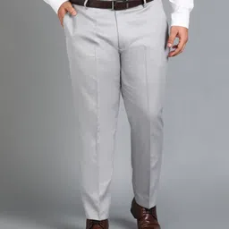 metronaut plus Men Slim Fit Grey Polyester Trousers-picture-49