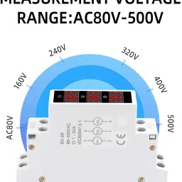 amicisense 3-Phase Voltmeter, AC 80~500V Mini Voltage Tester with 3 LED Display Voltmeter image 3