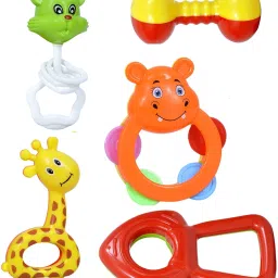 Multi Colored BPA Free Non-Toxic Baby Rattle Toys for Kids - Pack of 5 Pcs Rattle-18