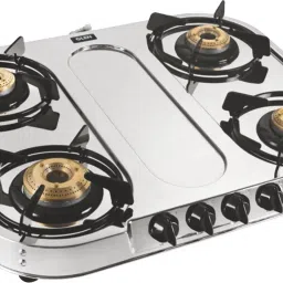 4 Burner Stainless Steel Gas Stove Extra Wide 1 High Flame 3 Brass Burner Stainless Steel Manual Gas Stove-image-70