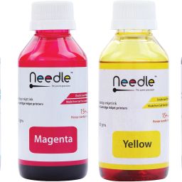 Needle 4x100 gms Ink Refill for Cartridge Printers Black + Tri Color Combo Pack Ink Bottle-1