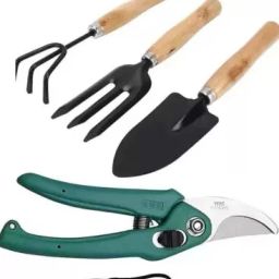 Tool Set Big Trowel, Hand Fork, Hand Rake & Pruner/Cutter for Gardening Garden Tool Kit-image-85