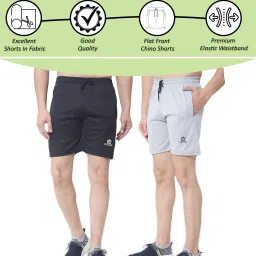 Pack of 2 Solid Men Multicolor Baggy Shorts, Boxer Shorts, Bermuda Shorts, Sports Shorts, Gym Shorts, Basic Shorts-image-64