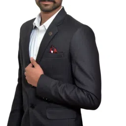 Men Self Design Single Breasted Casual Blazer-image-42
