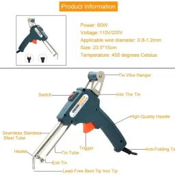 Electric Soldering Iron 60W Heating Automatically Tin Gun Welding 60 W Simple-image-16