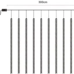 artificial leaf curtain led string light, 100 leds, 8 modes, remote control 100 LEDs 3 m Yellow Flickering, Steady String Rice Lights image 5
