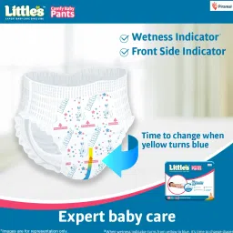 little's Comfy Baby Pants Diapers with Wetness Indicator and 12 hours Absorption | - New Born image 5