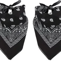 CozyFox 2BLACK- Unisex Bandana For All Ages ["Black"] Handkerchief-image-28