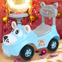KIDS RIDEON CAR, MUSIC & LIGHT, STORAGE UNDER SEAT FOR ONLY 1 TO 2 YEAR KIDS Rideons & Wagons Non Battery Operated Ride On-image-86