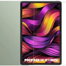 Bigil Tempered Glass Guard for POCO Pad 5G, 12.1 inch Tablet glass Perfect Fit Full cut glass-17