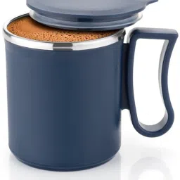 Stainless Steel Tea/Milk/Beverage/Coffee Set Of 1 Pic - 300 ML-(BLUE) Stainless Steel Coffee Mug-image-17