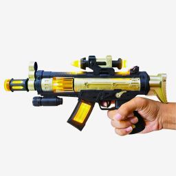 Gun for Kids Light, Sound & Vibration, Army Gun for Boys ak47 Toy (Golden Gun)-image-37