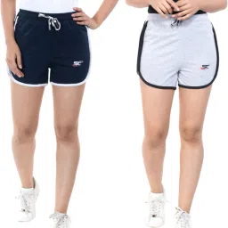 Pack of 2 Self Design Women Dark Blue, Grey Basic Shorts, Hotpants, Night Shorts, Gym Shorts, Regular Shorts, Sports Shorts-image-41