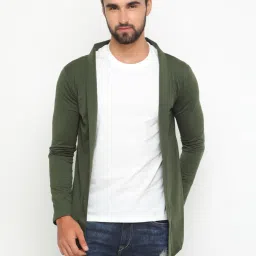 Men Straight Full Sleeve Green Shrug-image-10