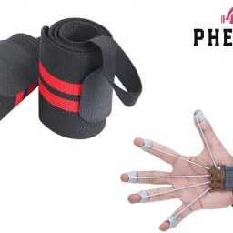 Combo Of Wrist Band With Finger Exerciser For Men & Women Fitness Accessory Kit Kit-7