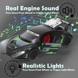 Alloy Metal Pull Back Die-cast Car Audi R8 toy With Sound Light-image-41