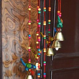 Handcrafted Rajasthani Bells Design Wall Hanging Decorative Showpiece Wood Windchime-image-18