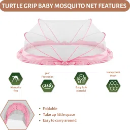 turtlegrip Nylon Infants Washable Portable Baby Mosquito Net |Anti-Bug Crib Net Foldable Bottomless Baby Crib Net Mosquito Net image 3