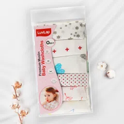 luvlap Cotton 181 GSM Premium Baby Washcloth for New Born, 100% Hosiery Cotton Cloth, Bath, Face Towel Set-picture-30