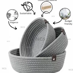 Jute Small box mini rope storage basket woven Grey hamper, baby basket, organizer, Storage Basket-21
