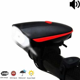 Usb Rechargeable Bike Horn And Light 140 Db LED Headlamp-image-27