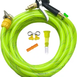10 Meter (32.5 Feet) 3-Layered Braided Water Hose Pipe With Brass Water Sprayer Spray Gun-picture-11