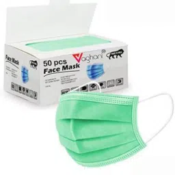 50 Pcs Relience Green Disposable Iso 3 Ply Polluation Export Quality Mask 3 Ply Polluation Dust Mask 50 Pcs ( Relience Green )( 75 Gsm )(Export)) Surgical Mask With Melt Blown Fabric Layer-image-3