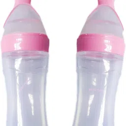 Squeeze Silicone Semi Liquid Food Feeding Spoon with Bottle for baby 90 ML- Food Grade Silicone Bottle, Edgeless Plastic Spoon (BPA Free)-image-30