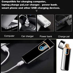 g2l USB Charging Lighter,Windproof Plasma FLAMELESS Lighter USB RECHARGEABLE Fingerprint Touch lighter Sensor Lighter Indicator Light,Compact,Portable Design Pocket Lighter image 3