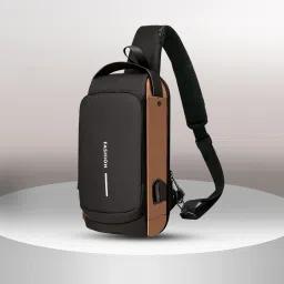 Brown Men Shoulder Bag Sling Bag For Men Shoulder Crossbody Bag Anti-Theft For Travel with USB Charging-image-66