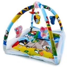 Polyester Kids Washable New Born Baby Bedding Set Play Gym with Mosquito Net and Hanging Toys for Baby Boy's & Baby Girl's(0-9month) Mosquito Net-image-8