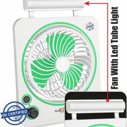 Mini Rechargeable Table Fan 2 Mode LED Tube Light With USB Charging 3 Blade 4 hrs Lantern Emergency Light-image-83