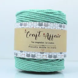 | 3ply Twisted Cotton Macrame Cord (10 M, 3mm) | Craft, DIY - Mint Green Mint Green-37