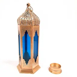 blue Metal Hanging Lantern and home decoder and stylish Lantern metal metarial Blue Metal Hanging Lantern-image-2